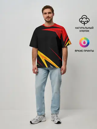 Мужская футболка оверсайз / Уникальные линии