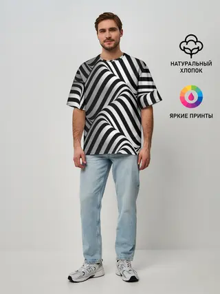 Мужская футболка оверсайз / 3D Иллюзия