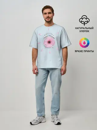 Мужская футболка оверсайз / Будильник