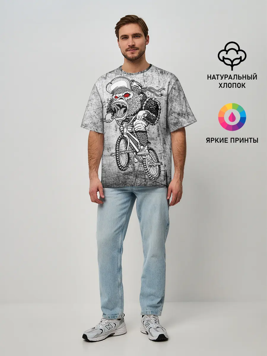 Мужская футболка оверсайз / Junk Ride