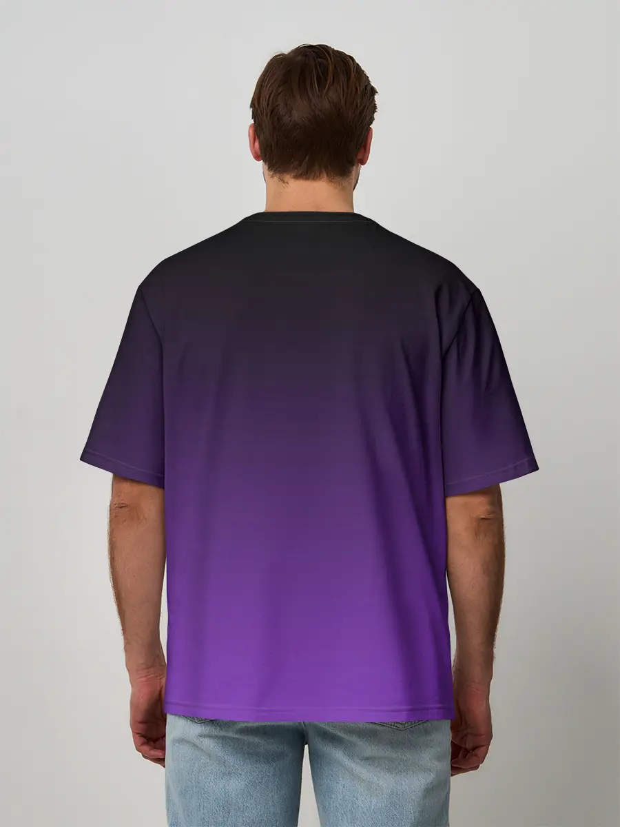 Мужская футболка оверсайз / Ночной градиент | Фиолетовый