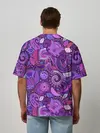 Мужская футболка оверсайз / фиолетовый этнический дудлинг