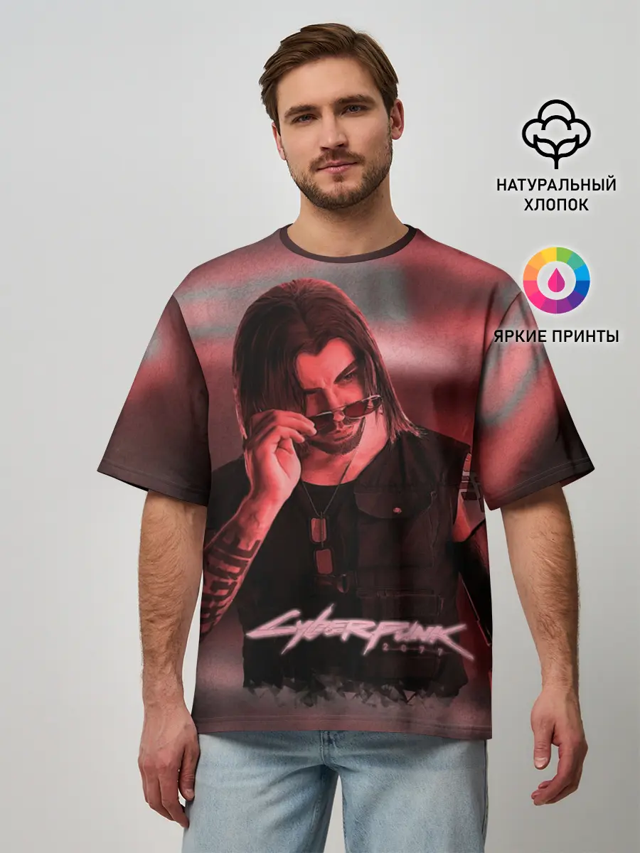 Мужская футболка оверсайз / Johnny Silverhand Cyberpunk
