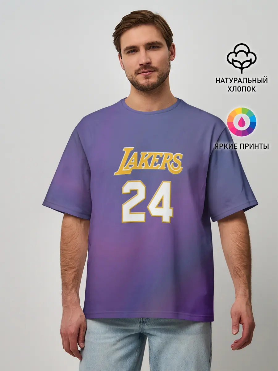 Мужская футболка оверсайз / Los Angeles Lakers / Kobe Brya