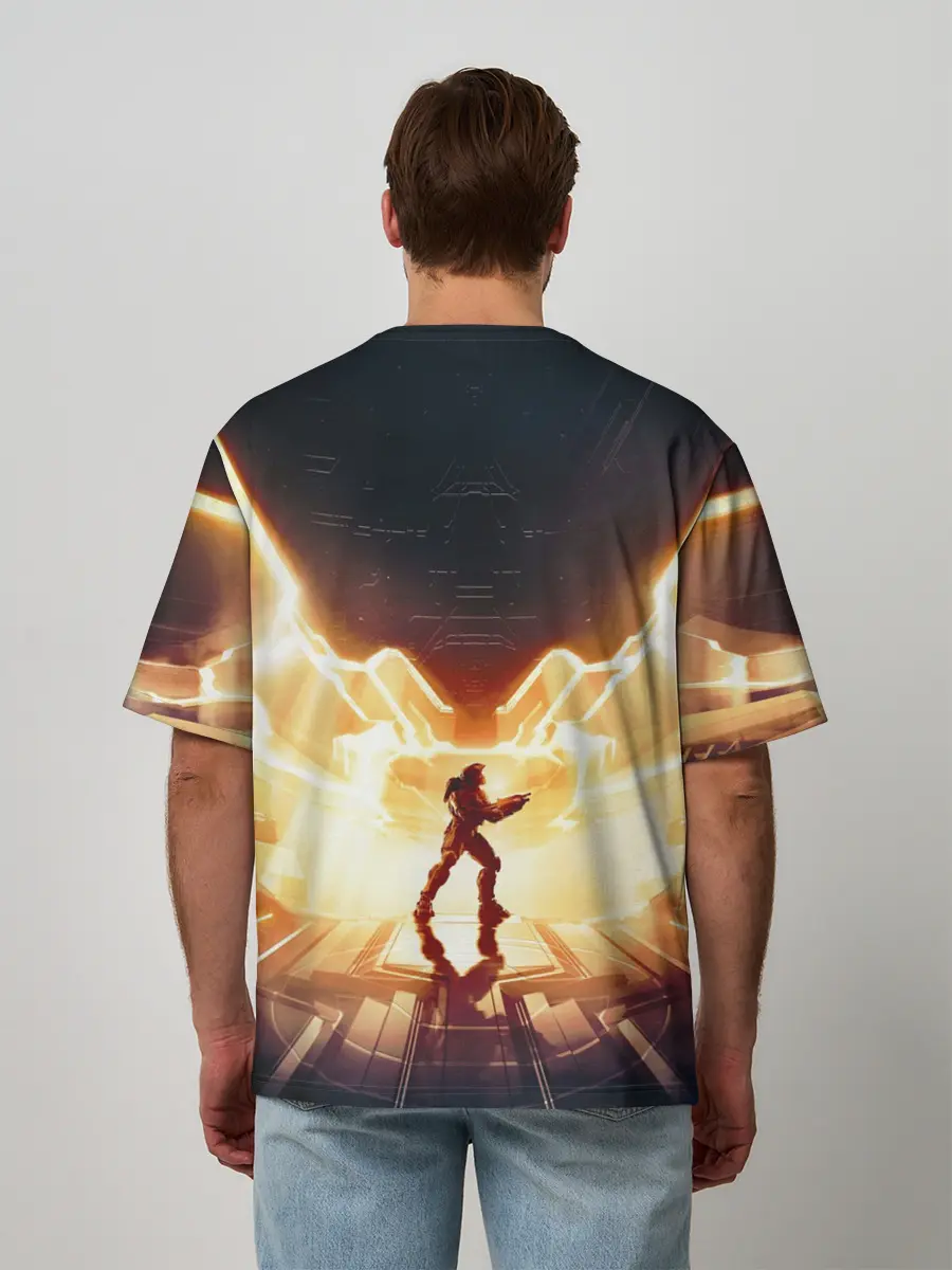 Мужская футболка оверсайз / Halo infinite Мастер Чиф