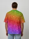Мужская футболка оверсайз / Блестки радуги