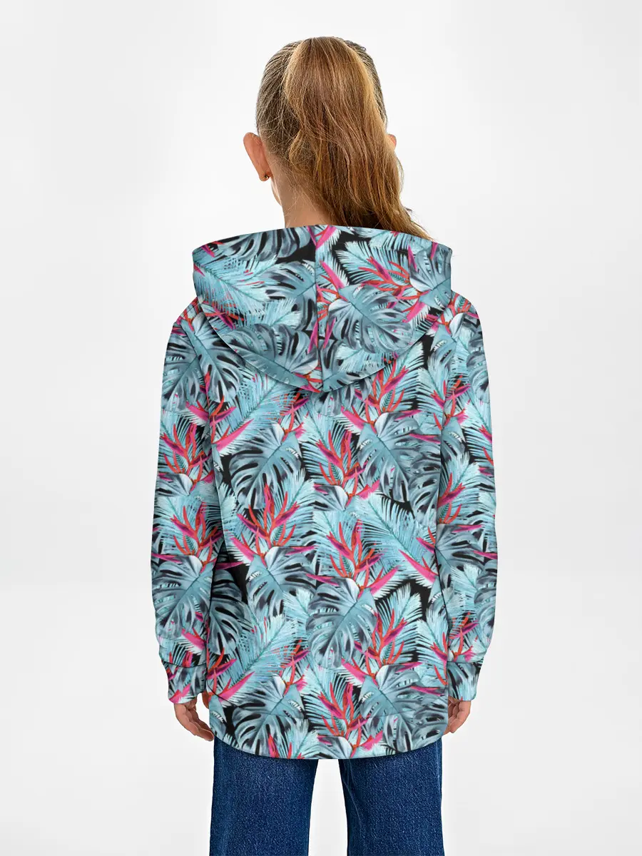 Детское худи / Розово-голубой тропический