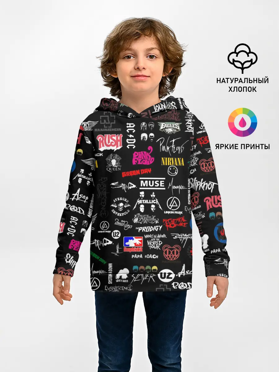 Детское худи / ЛОГОТИПЫ РОК ГРУПП | PATTERN