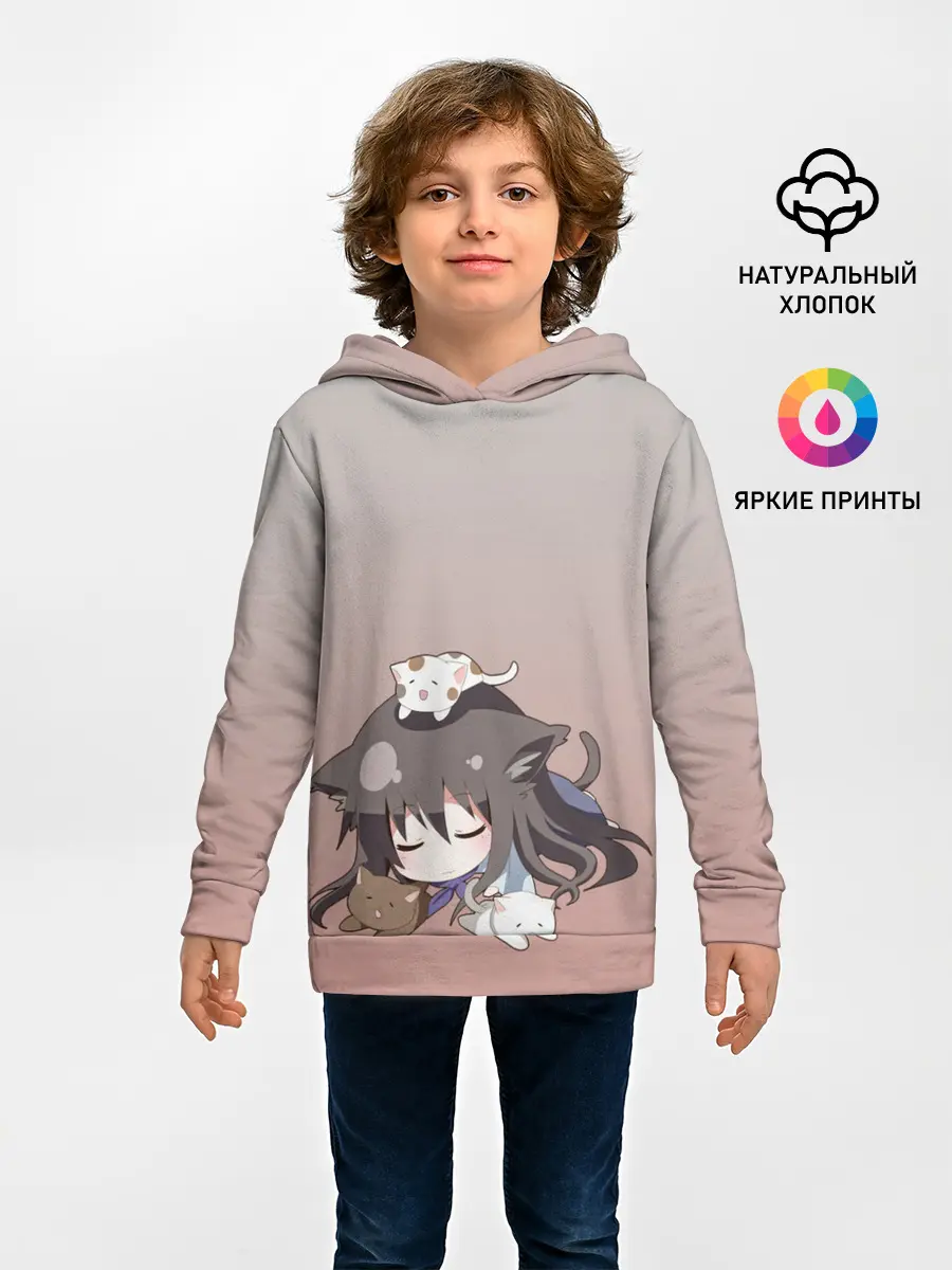 Детское худи / малышка спит ушки котики