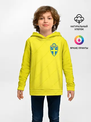 Детское худи / Швеция домашняя форма ЧМ 2018