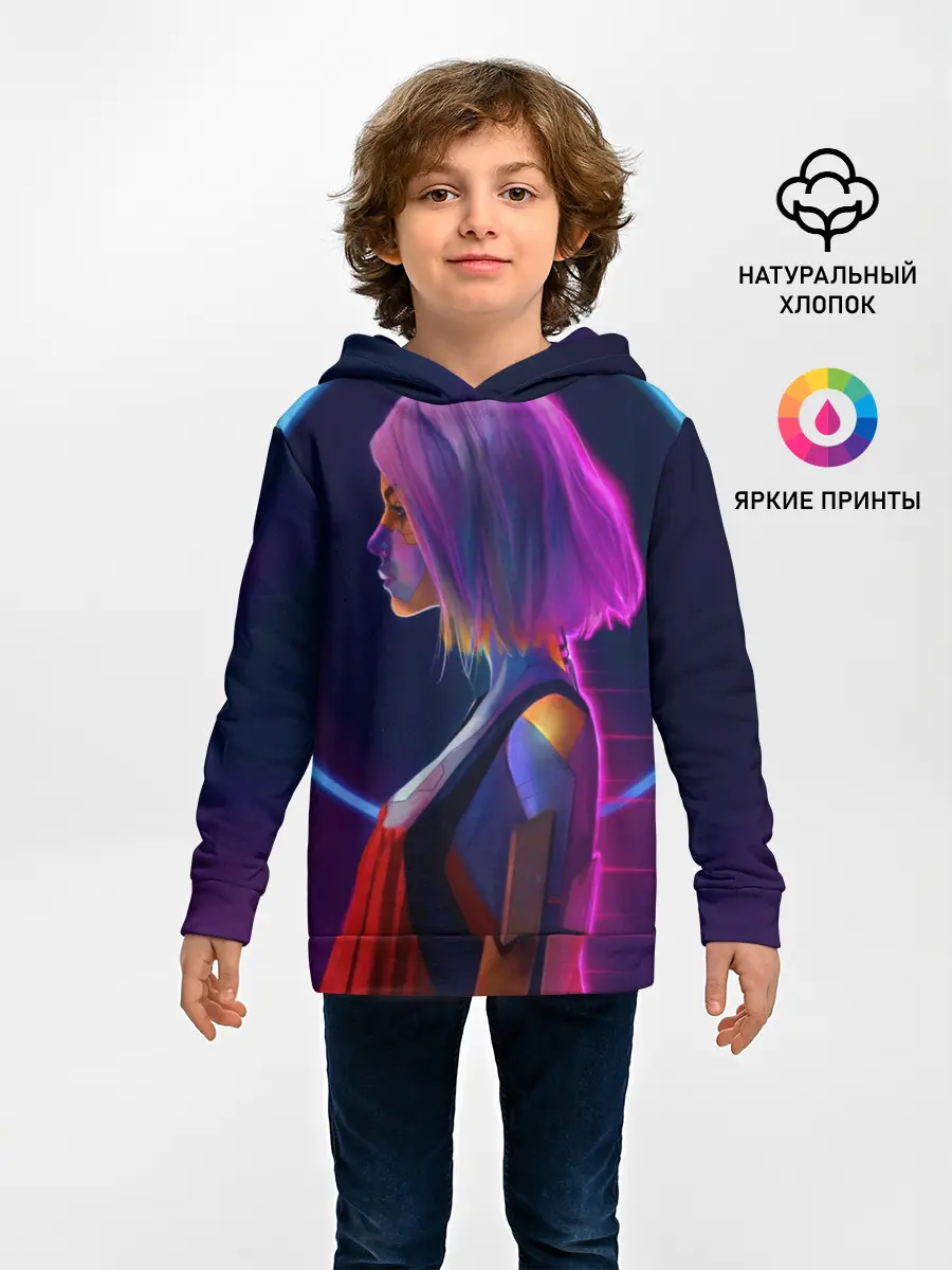 Детское худи / Девушка в неоне
