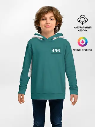 Детское худи / Как в игре в кальмара. Куртка бирюзовая