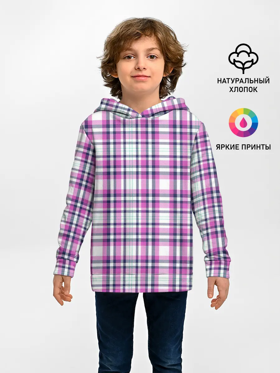 Детское худи / Текстура в клетку