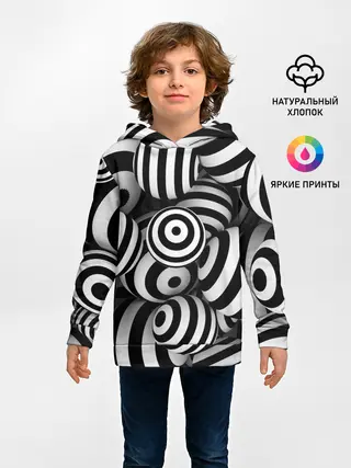 Детское худи / Полосатые 3D круги