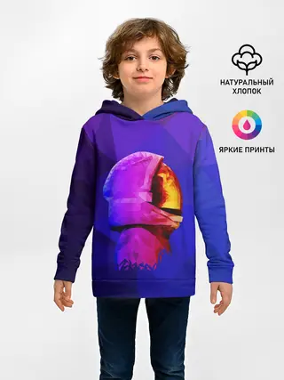 Детское худи / полигональный космонавт
