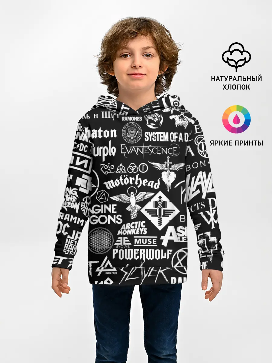 Детское худи / ЛОГОТИПЫ РОК ГРУПП