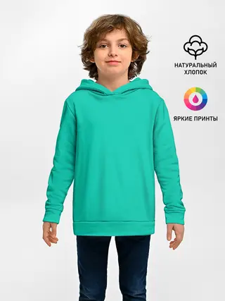 Детское худи / Бискайский зеленый без рисунка