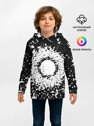 Детское худи / Каллиграфия на чёрном фоне