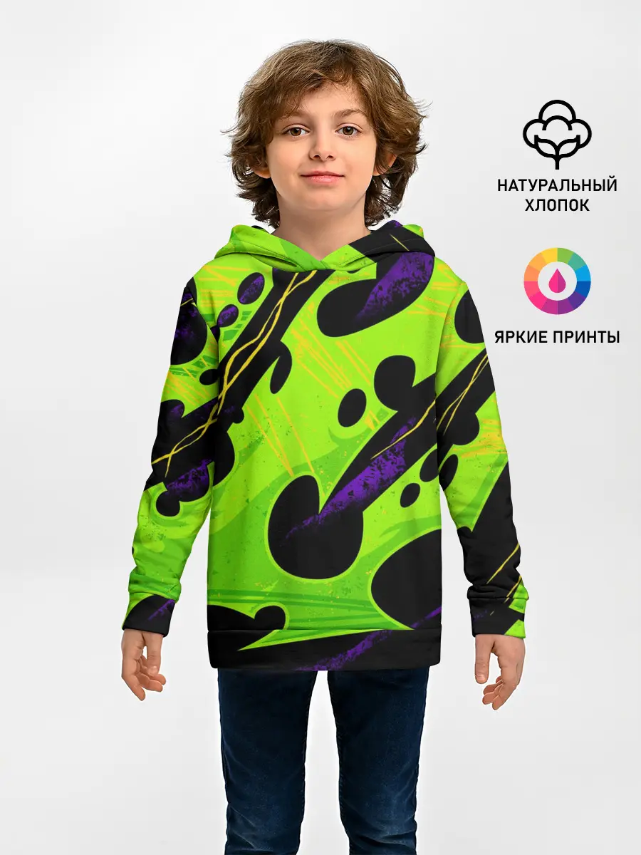 Детское худи / КИСЛОТНАЯ ОРГАНИКА | НЕОНОВАЯ
