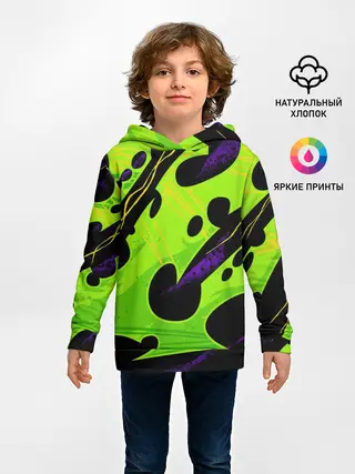 Детское худи / КИСЛОТНАЯ ОРГАНИКА | НЕОНОВАЯ