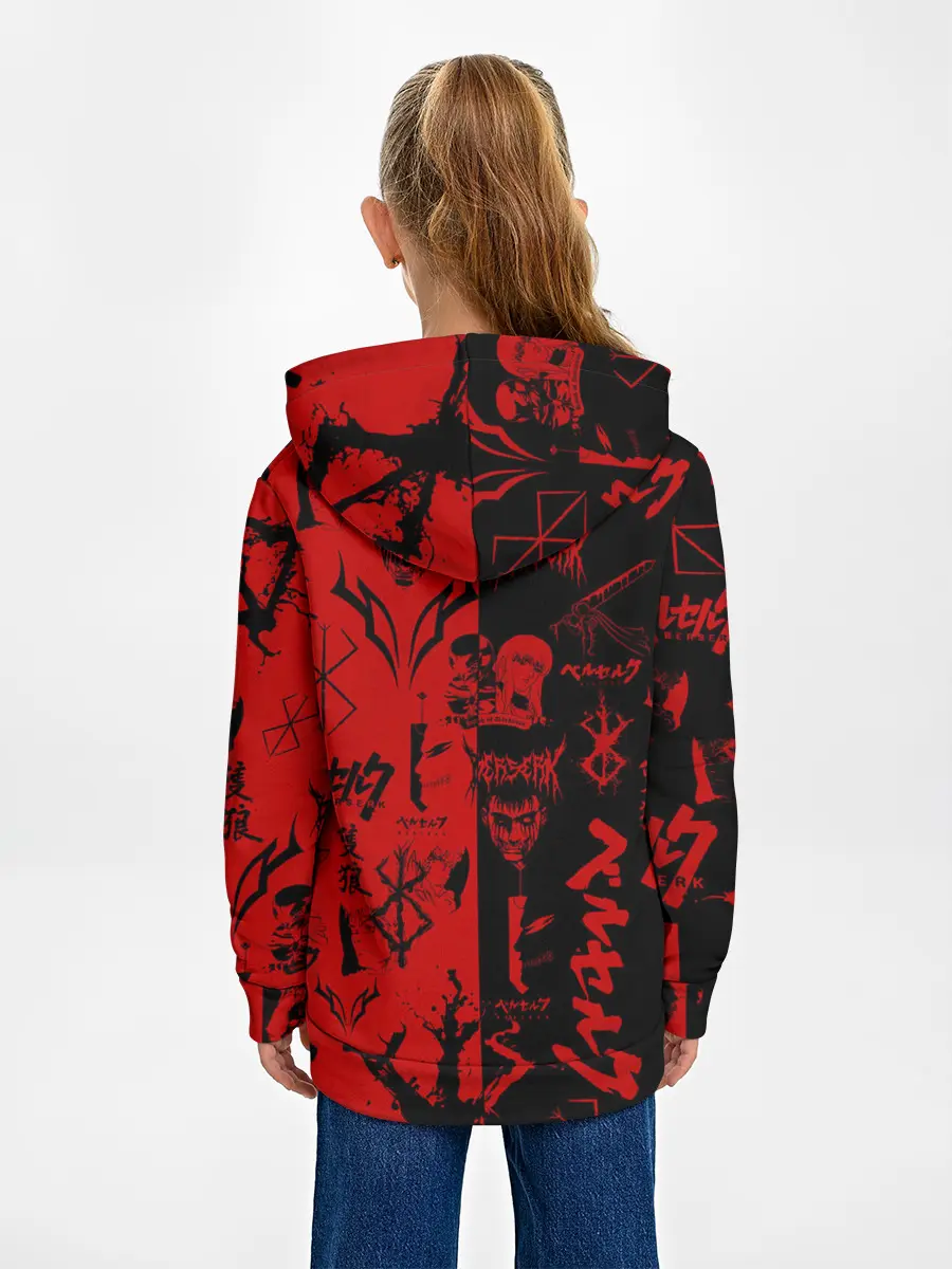 Детское худи / BERSERK BLACK RED | БЕРСЕРК ПАТТЕРН