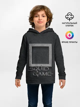 Детское худи / ИГРА В КАЛЬМАРА СИМВОЛ КВАДРАТ | SQUID GAME
