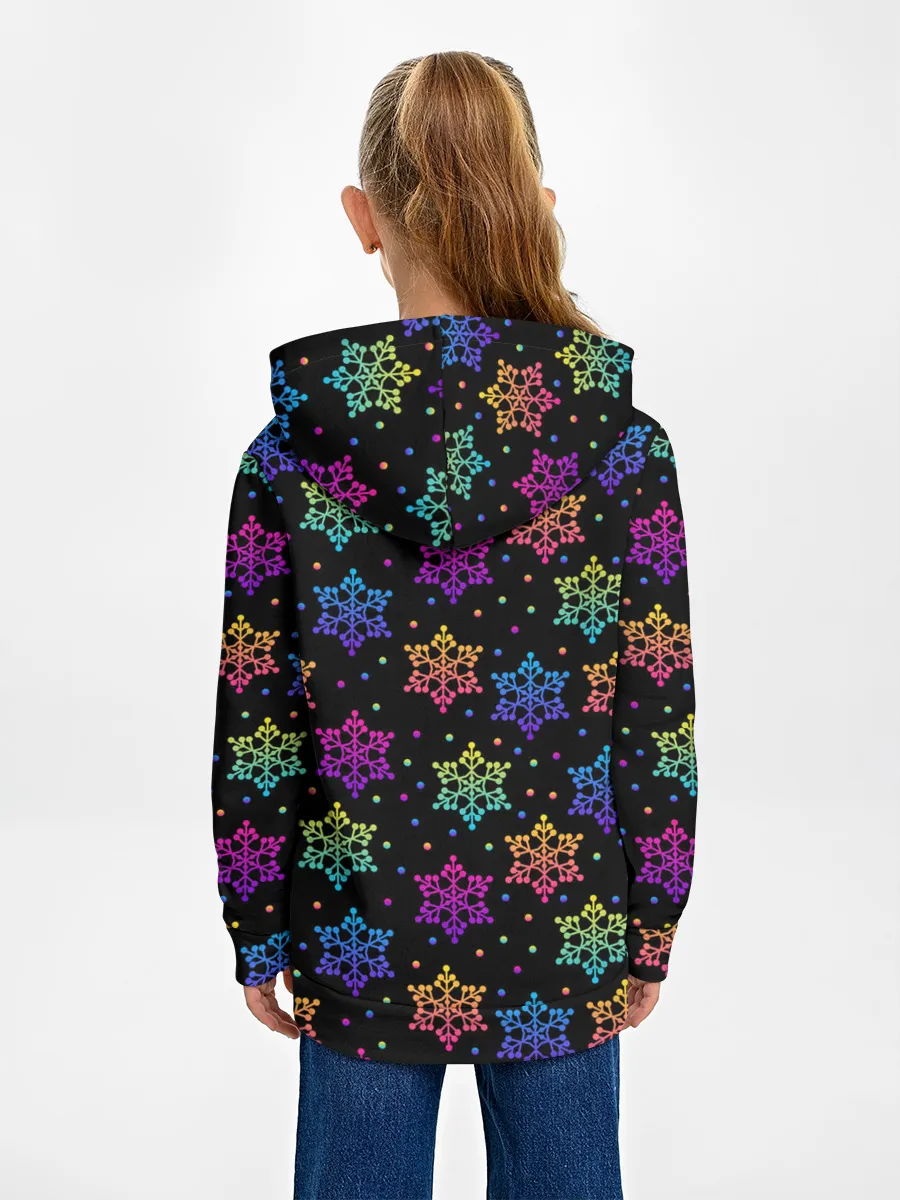 Детское худи / Неоновые снежинки / Neon snowflakes