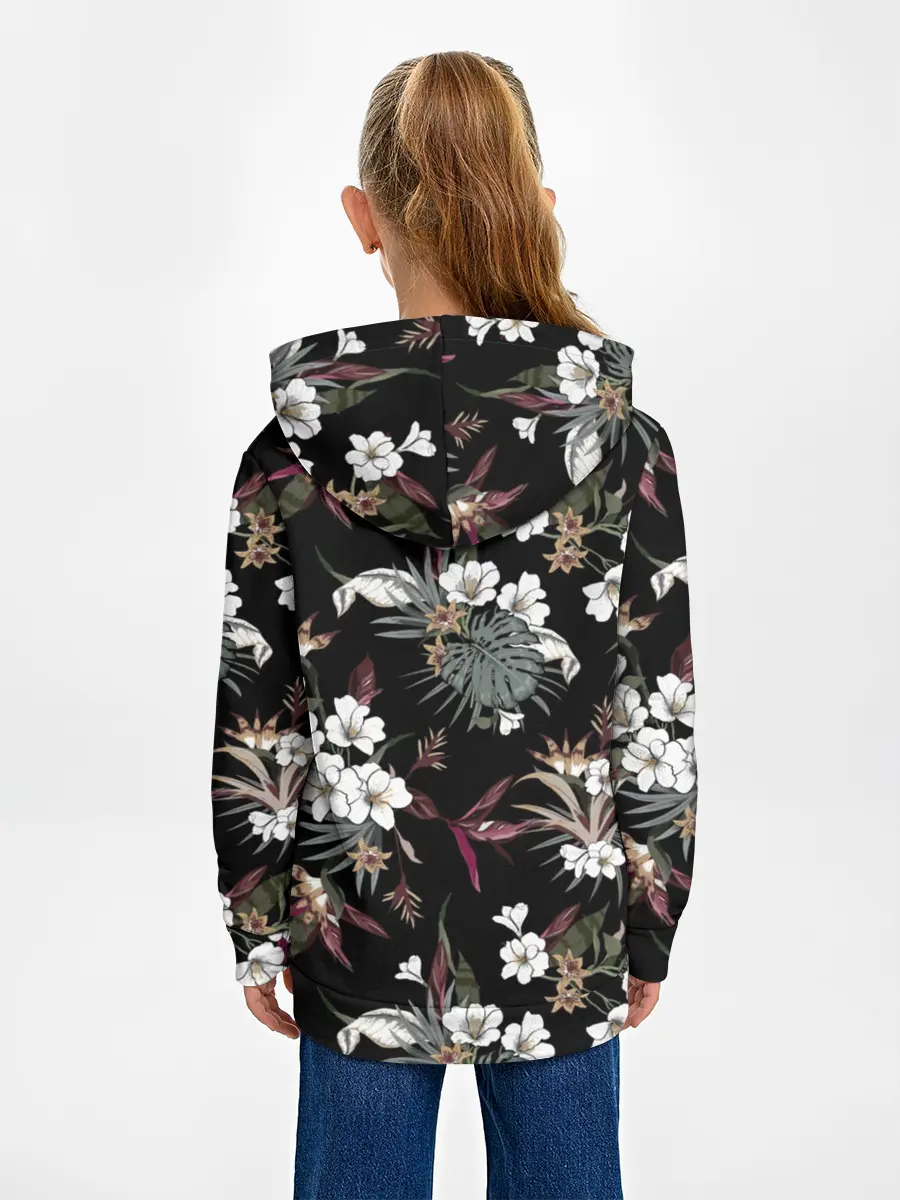 Детское худи / Белые цветы