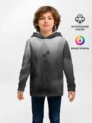 Детское худи / СИРЕНОГОЛОВЫЙ / ТУМАННЫЙ ЛЕС