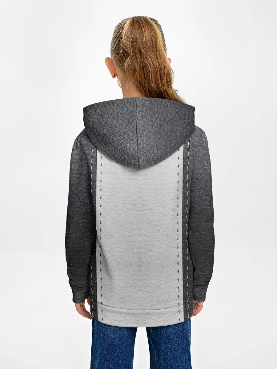 Детское худи / Черно белая кожа