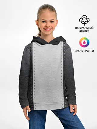 Детское худи / Черно белая кожа