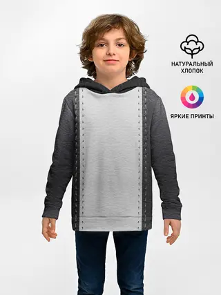 Детское худи / Черно белая кожа