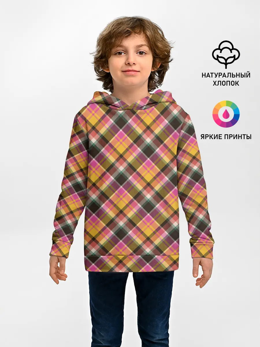 Детское худи / Клеточный узор