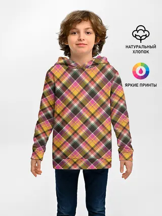 Детское худи / Клеточный узор