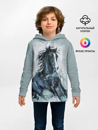 Детское худи / нарисованный конь