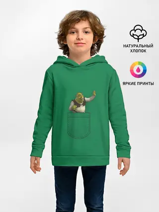 Детское худи / Машущий из кармана Шрек