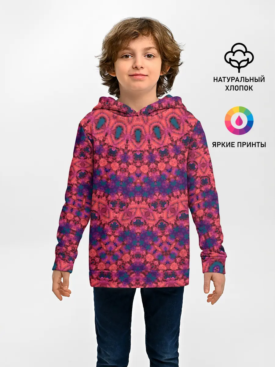 Детское худи / Круглый красный орнамент