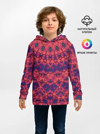 Детское худи / Круглый красный орнамент