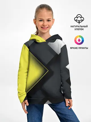 Детское худи / Желто черный ромб