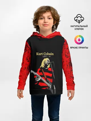 Детское худи / КУРТ КОБЕЙН | НИРВАНА | ЛОГО