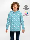Детское худи / Белые сердечки на голубом фоне