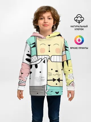 Детское худи / ДЕЛОВЫЕ КОТЕЙКИ | ЛЮБЛЮ КОТОВ