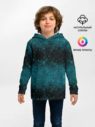 Детское худи / Черно-синие блестки