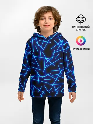 Детское худи / Неоновые линии