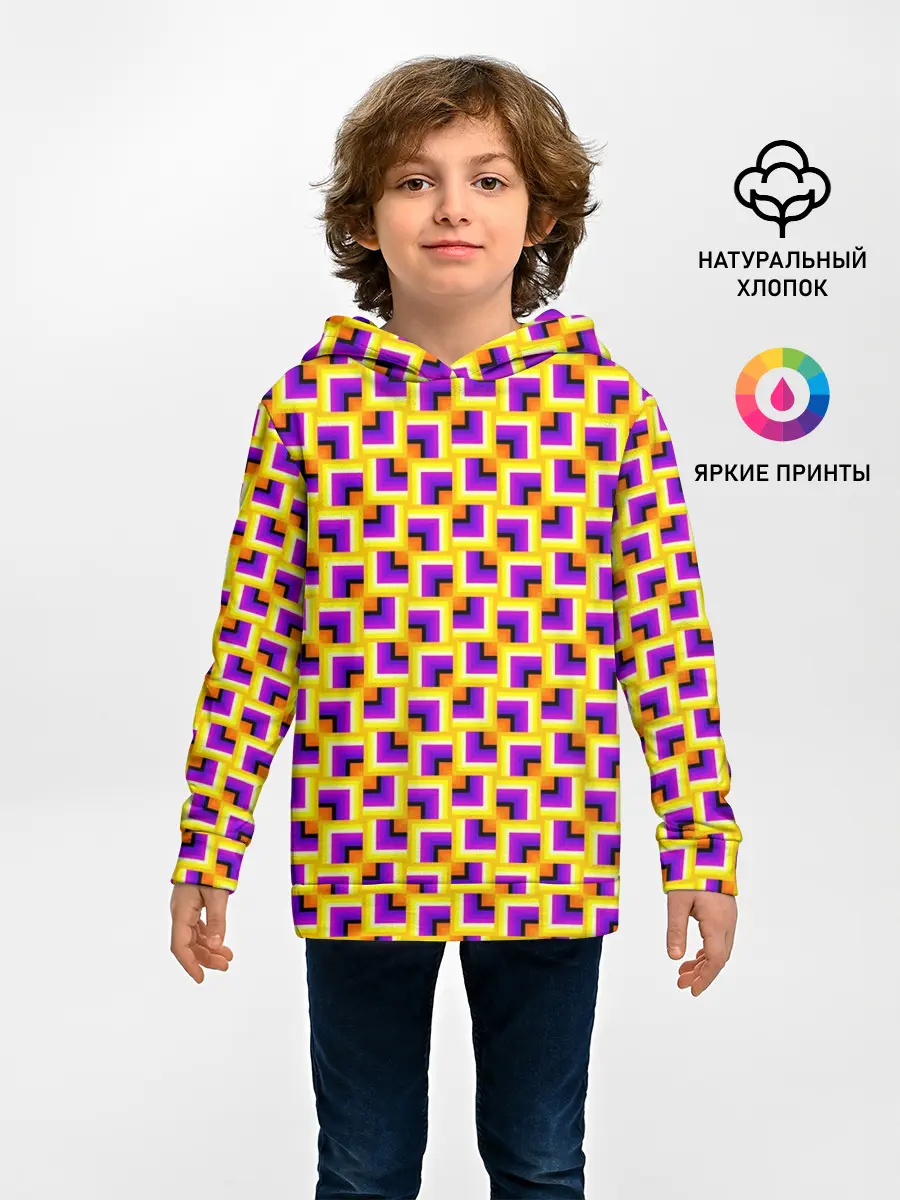 Детское худи / Фон с квадратами