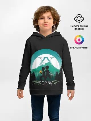 Детское худи / HH в круге бирюзовом