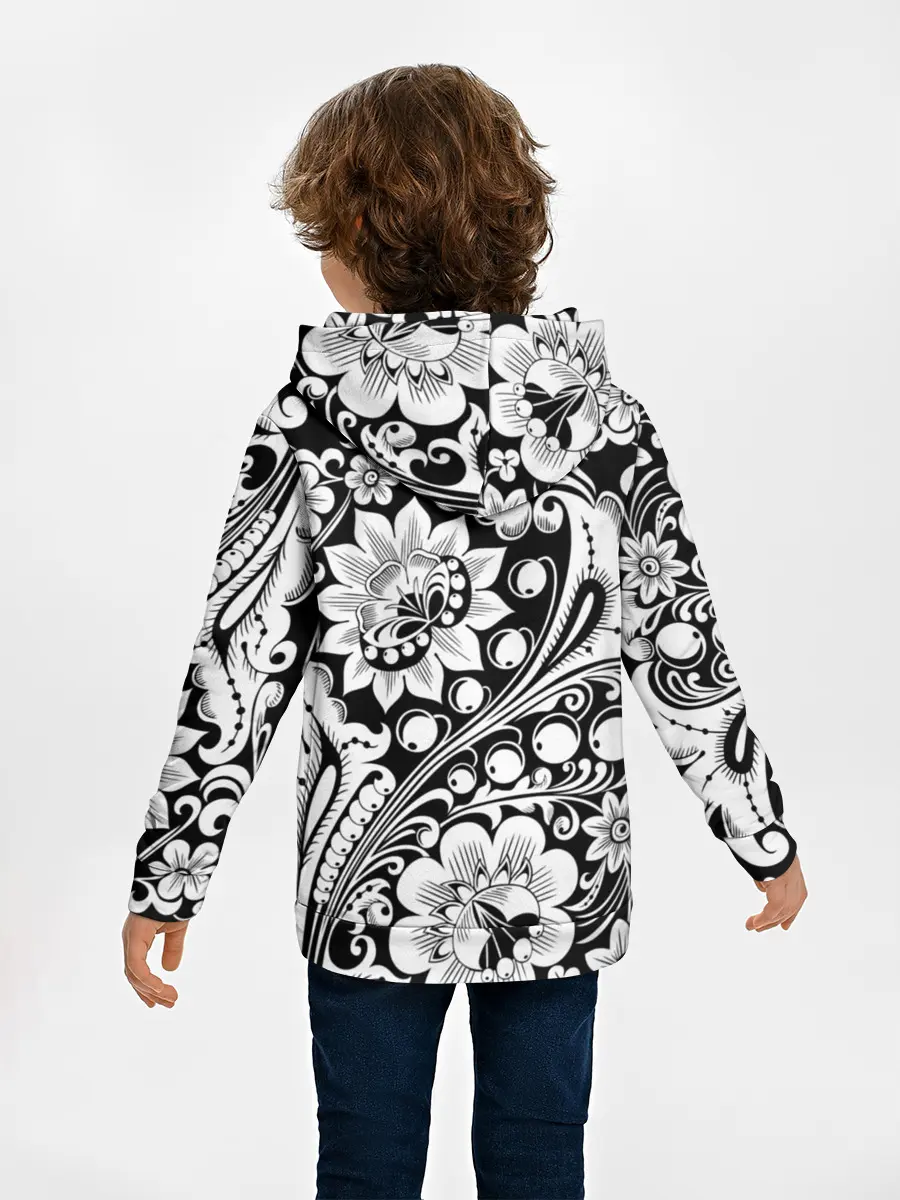 Детское худи / Хохлома чб