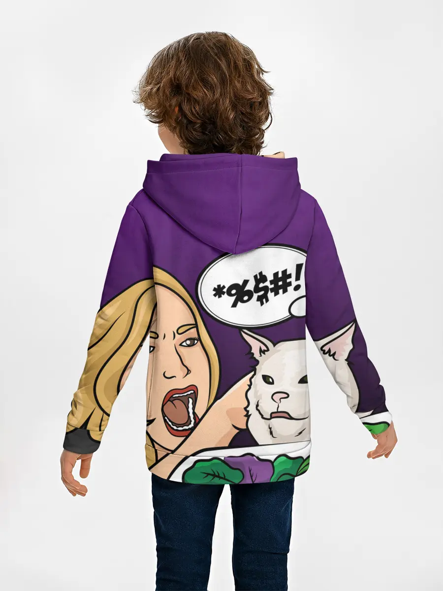 Детское худи / Woman yelling at a cat