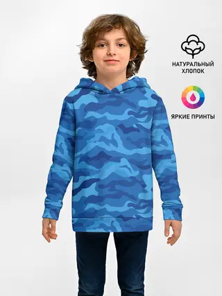Детское худи / СИНИЙ КАМУФЛЯЖ