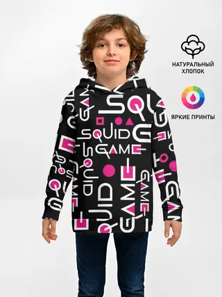 Детское худи / SQUID GAME ЛОГО PINK